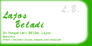 lajos beladi business card
